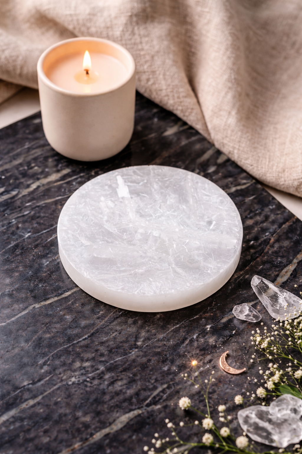 Star Crystal Charger (Raw Self-Charged Selenite Plate)
